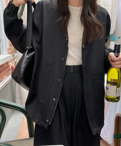 chuclla（チュクラ）の「【chuclla】Set-up collarless blouson chw21a048（ブルゾン・レディース・ブラック/モカ・S/L/M）」の12枚目の写真