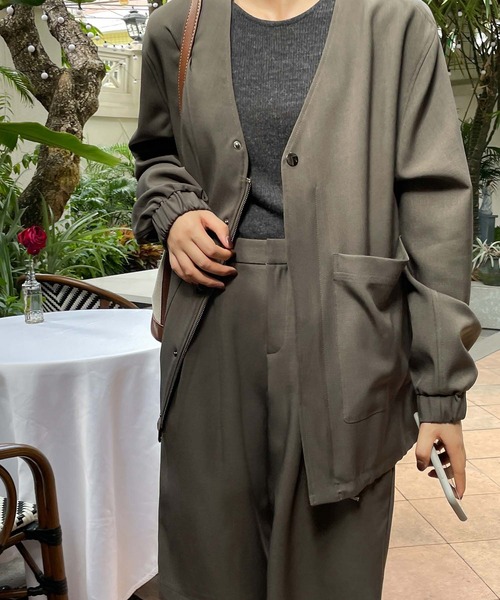 chuclla（チュクラ）の「【chuclla】Set-up collarless blouson chw21a048（ブルゾン・レディース・ブラック/モカ・S/L/M）」の20枚目の写真