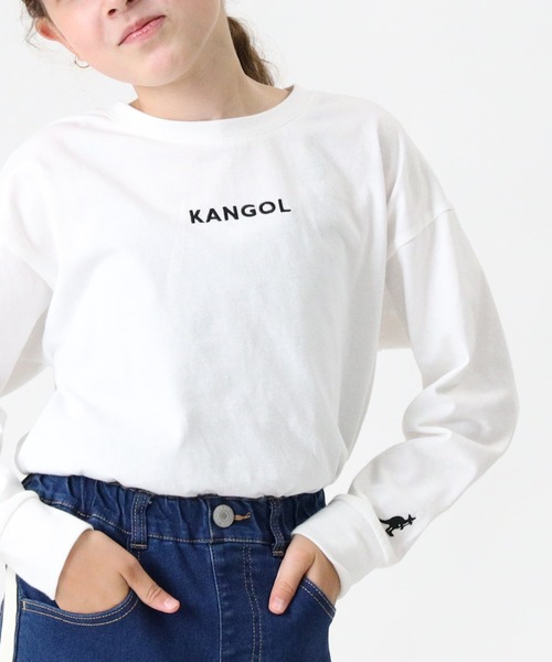 KANGOL KIDS(カンゴールキッズ)の「【KANGOL】ロングテールロンT(Tシャツ/カットソー・キッズ・ホワイト/ブラック・140/105/155/120/130)」の2枚目の写真