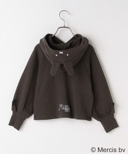 b・ROOM（ビールーム）の「【MIFFY】耳つきパフスリーブパーカ（パーカー・キッズ・ブラウン/アイボリー/チャコール・120cm/90cm/110cm/100cm/130cm）」の6枚目の写真
