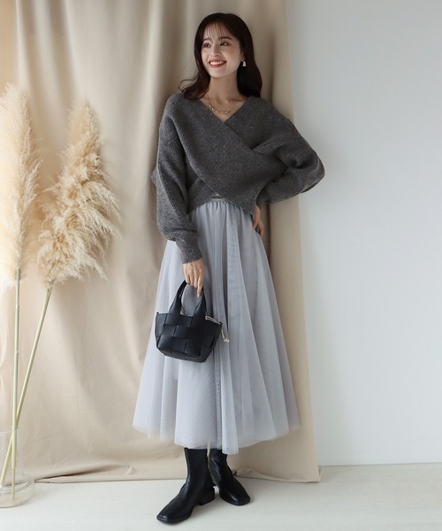 BLUEEAST(ブルーイースト)の「クロスニット(ニット/セーター・レディース・ブラック/グレー/ブラウン/アイボリー/カーキ/ブルー/ピンク/ベージュ/グレー系/ベージュ系・MEDIUM)」の16枚目の写真