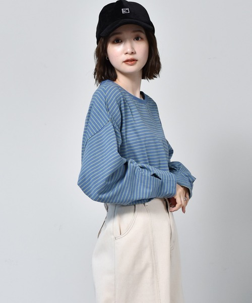 RETRO GIRL(レトロガール)の「カラフルボーダーTee(Tシャツ/カットソー・レディース・ベージュ/ピンク/ブルー/マスタード・FREE)」の18枚目の写真