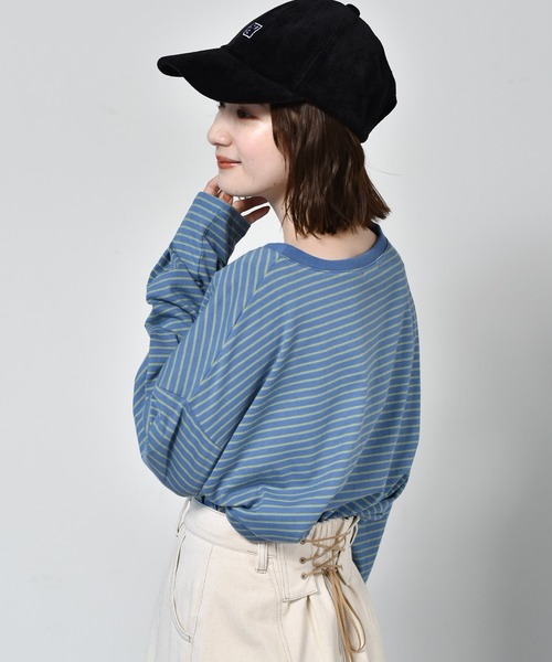 RETRO GIRL(レトロガール)の「カラフルボーダーTee(Tシャツ/カットソー・レディース・ベージュ/ピンク/ブルー/マスタード・FREE)」の19枚目の写真