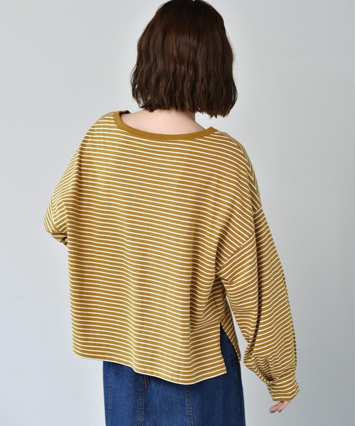 RETRO GIRL(レトロガール)の「カラフルボーダーTee(Tシャツ/カットソー・レディース・ベージュ/ピンク/ブルー/マスタード・FREE)」の21枚目の写真