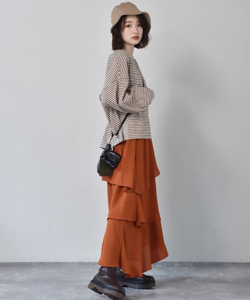 RETRO GIRL(レトロガール)の「カラフルボーダーTee(Tシャツ/カットソー・レディース・ベージュ/ピンク/ブルー/マスタード・FREE)」の7枚目の写真