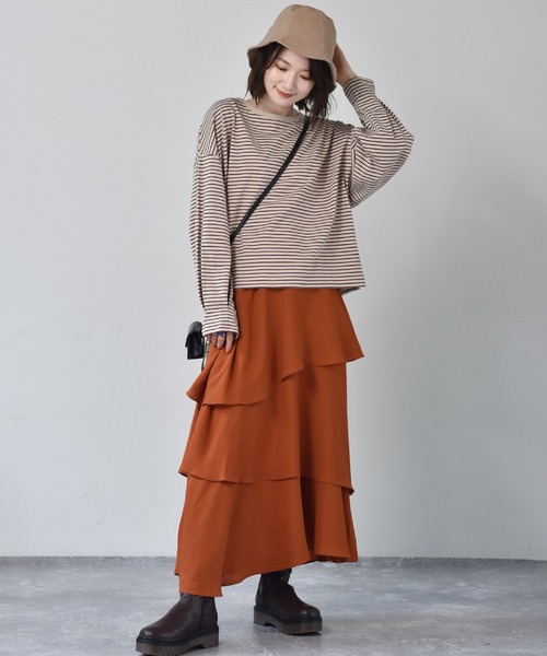 RETRO GIRL(レトロガール)の「カラフルボーダーTee(Tシャツ/カットソー・レディース・ベージュ/ピンク/ブルー/マスタード・FREE)」の8枚目の写真