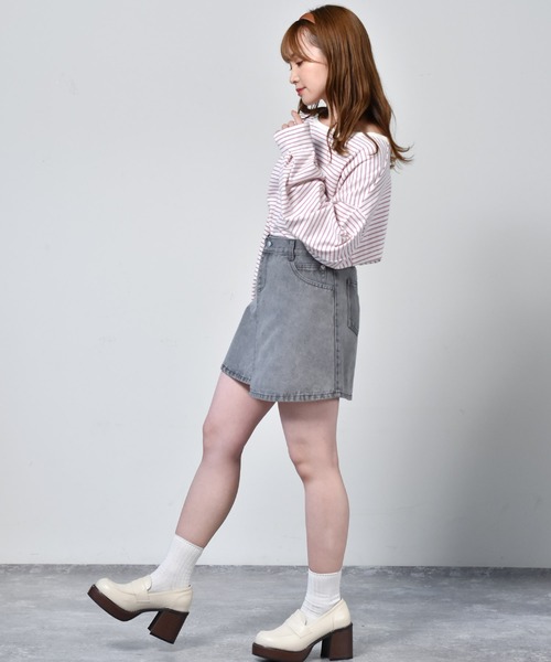 RETRO GIRL(レトロガール)の「カラフルボーダーTee(Tシャツ/カットソー・レディース・ベージュ/ピンク/ブルー/マスタード・FREE)」の14枚目の写真