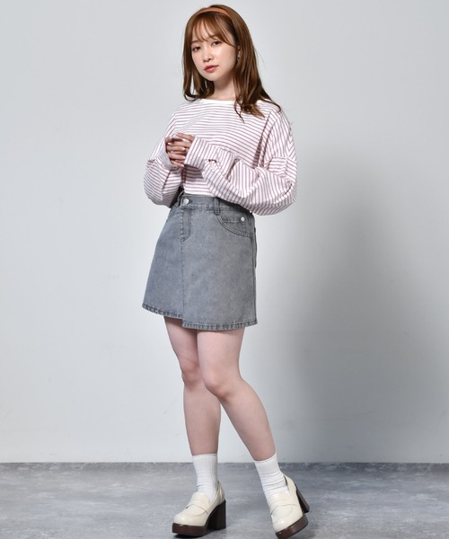 RETRO GIRL(レトロガール)の「カラフルボーダーTee(Tシャツ/カットソー・レディース・ベージュ/ピンク/ブルー/マスタード・FREE)」の15枚目の写真