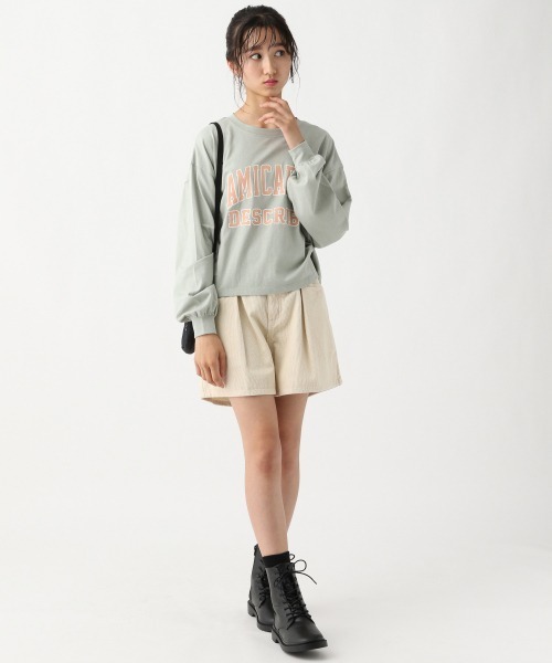 repipi armario（レピピ アルマリオ）の「コーデュロイハイウエストタックショートパンツ（その他パンツ・キッズ・ホワイト/ミント/ブラウン・LARGE/SMALL/MEDIUM）」の6枚目の写真