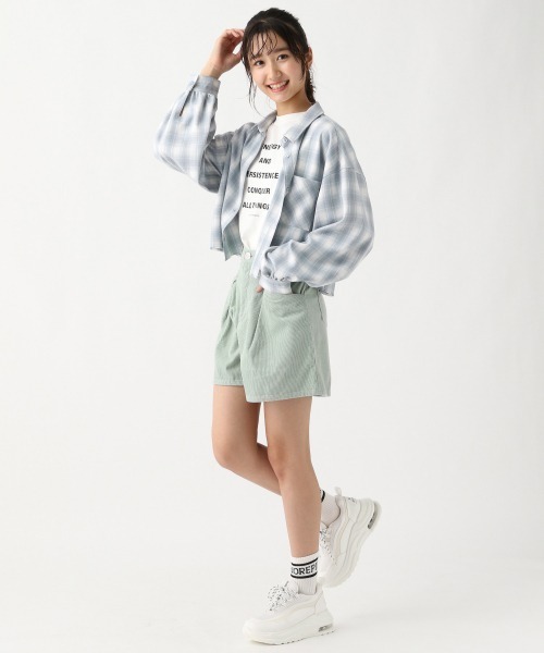 repipi armario（レピピ アルマリオ）の「コーデュロイハイウエストタックショートパンツ（その他パンツ・キッズ・ホワイト/ミント/ブラウン・LARGE/SMALL/MEDIUM）」の13枚目の写真