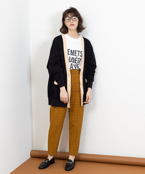 Rouge vif（ルージュヴィフ）の「チェックテーパードパンツ（その他パンツ・レディース・イエロー/オレンジ・38/36）」の10枚目の写真