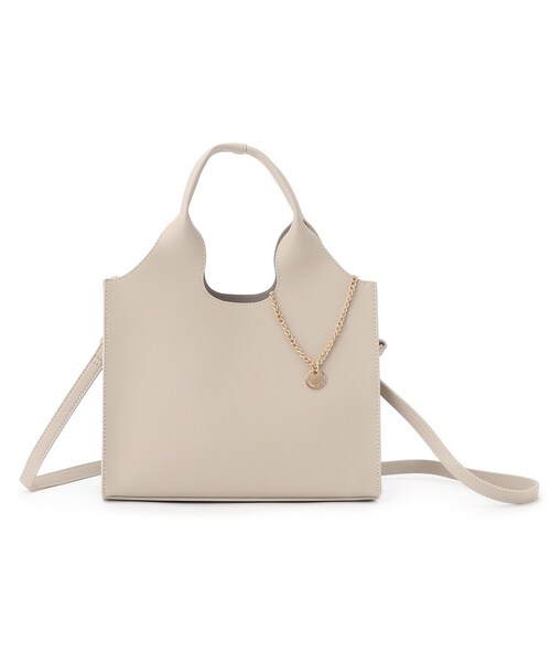 DRESKIP（ドレスキップ）の「◆チャーム付き一枚革風クリテトート（トートバッグ・レディース・グレー/ブラック/カーキ・00）」の3枚目の写真