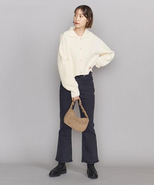 BEAUTY&YOUTH UNITED ARROWS(ビューティーアンドユースユナイテッドアローズ)の「BY ケーブル ショートカーディガン◆(カーディガン/ボレロ・レディース・オフホワイト/ブラック・FREE)」の7枚目の写真