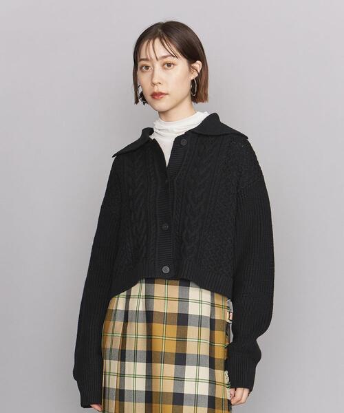 BEAUTY&YOUTH UNITED ARROWS(ビューティーアンドユースユナイテッドアローズ)の「BY ケーブル ショートカーディガン◆(カーディガン/ボレロ・レディース・オフホワイト/ブラック・FREE)」の8枚目の写真