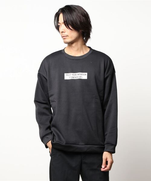 STYLEBLOCK（スタイルブロック）の「裏起毛プリントビッグシルエットスウェットトレーナー（スウェット・メンズ・ベージュ系その他2/グレー/杢グレー/ベージュ系その他3/ベージュ系その他/ブラック/オートミール/ブラック系その他/ブラック系その他2・M/L）」の2枚目の写真