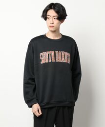 裏起毛プリントビッグシルエットスウェットトレーナー