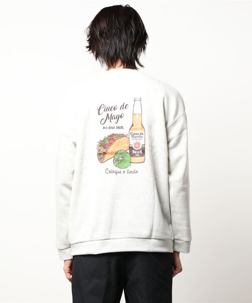 STYLEBLOCK（スタイルブロック）の「裏起毛プリントビッグシルエットスウェットトレーナー（スウェット・メンズ・ベージュ系その他2/グレー/杢グレー/ベージュ系その他3/ベージュ系その他/ブラック/オートミール/ブラック系その他/ブラック系その他2・M/L）」の10枚目の写真