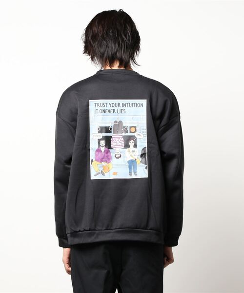 STYLEBLOCK（スタイルブロック）の「裏起毛プリントビッグシルエットスウェットトレーナー（スウェット・メンズ・ベージュ系その他2/グレー/杢グレー/ベージュ系その他3/ベージュ系その他/ブラック/オートミール/ブラック系その他/ブラック系その他2・M/L）」の14枚目の写真