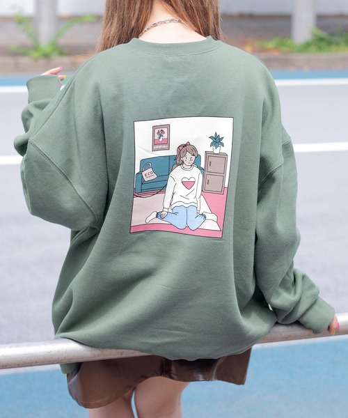 PairPair(ペアペア)の「チャージ合わせ絵スウェット(ユニセックス)(スウェット・レディース・グリーン/ブルー系その他/グリーン系その他/オートミール/ナチュラル/グレイッシュブルー・FREE)」の3枚目の写真