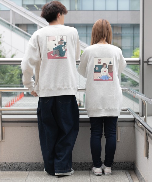 PairPair(ペアペア)の「チャージ合わせ絵スウェット(ユニセックス)(スウェット・レディース・グリーン/ブルー系その他/グリーン系その他/オートミール/ナチュラル/グレイッシュブルー・FREE)」の7枚目の写真