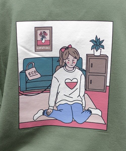 PairPair(ペアペア)の「チャージ合わせ絵スウェット(ユニセックス)(スウェット・レディース・グリーン/ブルー系その他/グリーン系その他/オートミール/ナチュラル/グレイッシュブルー・FREE)」の11枚目の写真