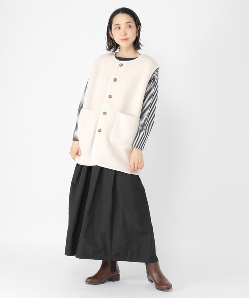 studio CLIP（スタディオクリップ）の「モコモコボアベスト（ベスト・レディース・ベージュ/アイボリー・FREE）」の9枚目の写真