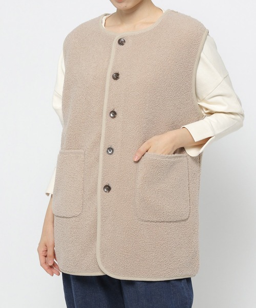 studio CLIP（スタディオクリップ）の「モコモコボアベスト（ベスト・レディース・ベージュ/アイボリー・FREE）」の11枚目の写真