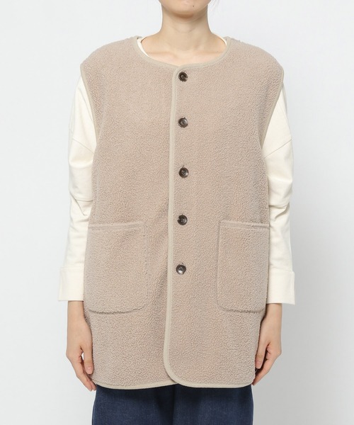 studio CLIP（スタディオクリップ）の「モコモコボアベスト（ベスト・レディース・ベージュ/アイボリー・FREE）」の3枚目の写真