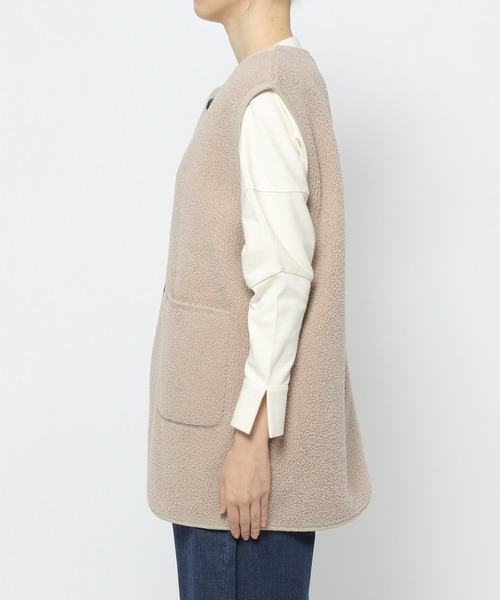 studio CLIP（スタディオクリップ）の「モコモコボアベスト（ベスト・レディース・ベージュ/アイボリー・FREE）」の15枚目の写真