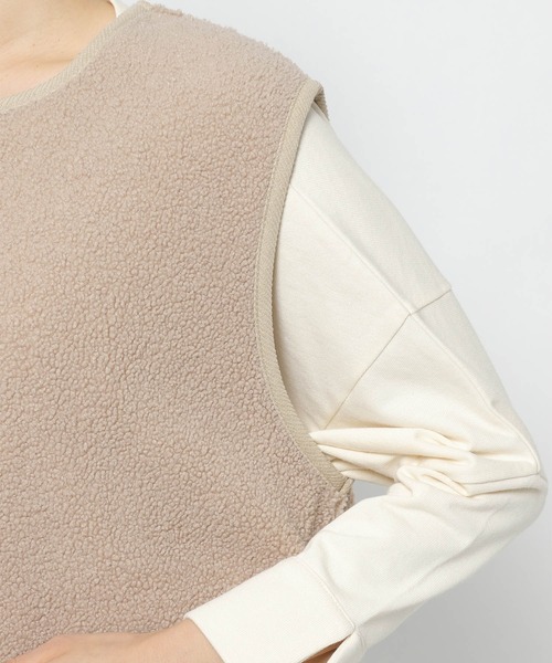 studio CLIP（スタディオクリップ）の「モコモコボアベスト（ベスト・レディース・ベージュ/アイボリー・FREE）」の10枚目の写真