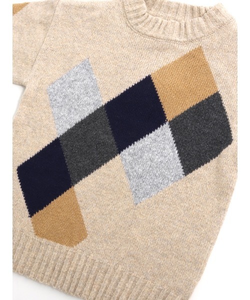 Ocean&Ground（オーシャン&グラウンド）の「マルチアーガイルセーター（80～140cm）（ニット/セーター・キッズ・ブラック/ベージュ・90/100/110/120/80/130/140）」の6枚目の写真