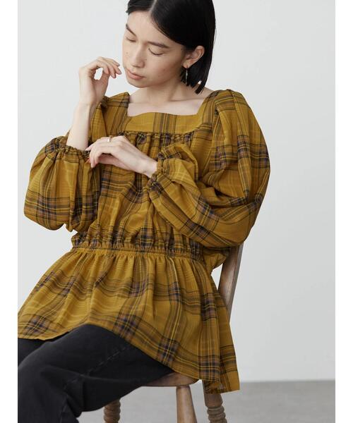 AMERICAN HOLIC(アメリカンホリック)の「シフォンギャザーブラウス(シャツ/ブラウス・レディース・チェック/ブラック・M/L)」の22枚目の写真