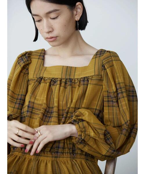 AMERICAN HOLIC(アメリカンホリック)の「シフォンギャザーブラウス(シャツ/ブラウス・レディース・チェック/ブラック・M/L)」の21枚目の写真