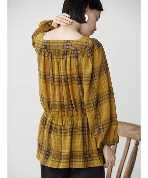 AMERICAN HOLIC(アメリカンホリック)の「シフォンギャザーブラウス(シャツ/ブラウス・レディース・チェック/ブラック・M/L)」の18枚目の写真