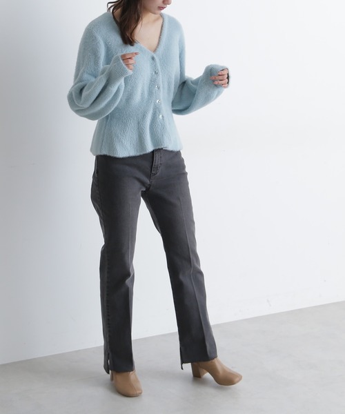 FREE'S MART(フリーズマート)の「◆ショートシャギーペプラムニットカーディガン(カーディガン/ボレロ・レディース・ホワイト/ベージュ/レッド/ブルー・FREE)」の5枚目の写真