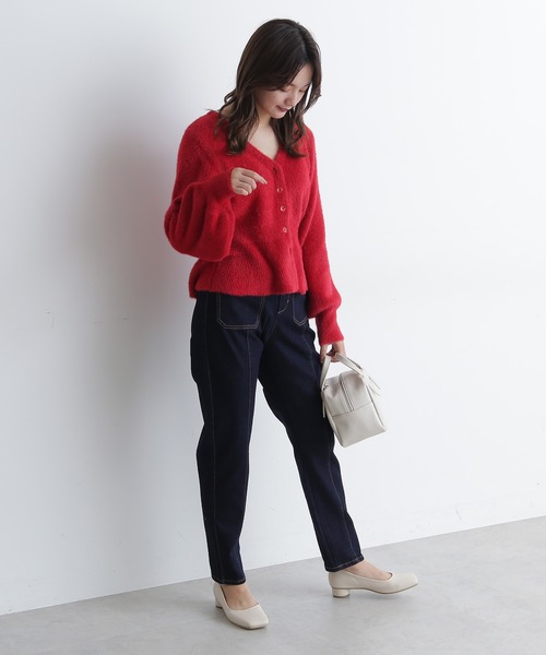 FREE'S MART(フリーズマート)の「◆ショートシャギーペプラムニットカーディガン(カーディガン/ボレロ・レディース・ホワイト/ベージュ/レッド/ブルー・FREE)」の7枚目の写真