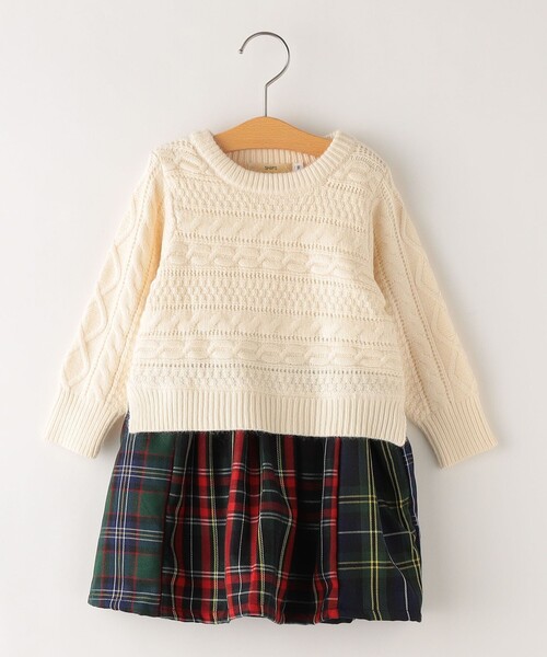 洗える シルキーニット レイヤー レイヤー Ships シップス のファッション Kids Ships ワンピース 90cm ワンピース