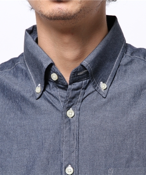 OUTLET（アウトレット）の「【CIAOPANIC TYPY】リファインダンガリーボタンダウン（シャツ/ブラウス・メンズ・ブルー/ネイビー・MEDIUM/LARGE）」の6枚目の写真