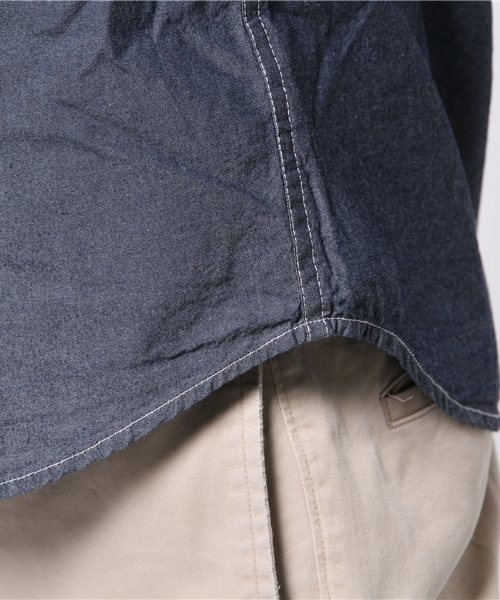 OUTLET（アウトレット）の「【CIAOPANIC TYPY】リファインダンガリーボタンダウン（シャツ/ブラウス・メンズ・ブルー/ネイビー・MEDIUM/LARGE）」の11枚目の写真