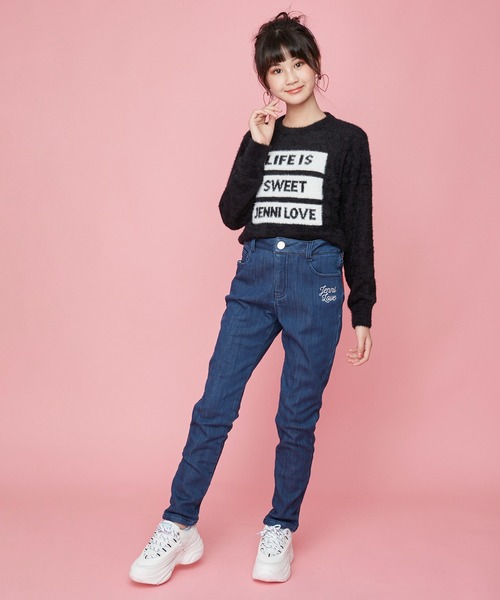 JENNI love（ジェニィラブ）の「ロゴシャギーニット（ニット/セーター・キッズ・ラベンダー/ミント/ブラック・140cm/150cm/160cm/130cm）」の4枚目の写真