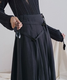 【MURMURMI】Triple belt A line pleated skirt chw21a130