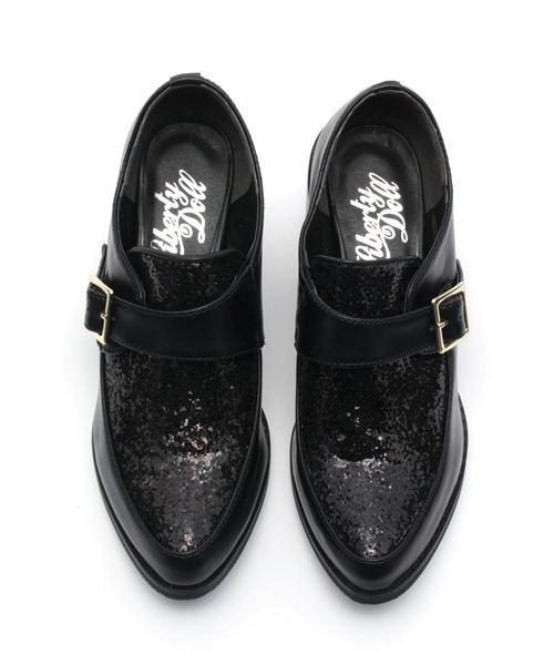 LibertyDoll（リバティードール）の「Liberty doll / ポインテッドトゥチャンキーヒールモンクストラップシューズ (5361)（その他シューズ・レディース・ホワイト系その他/ブラック×ホワイト・L/M/LL）」の3枚目の写真