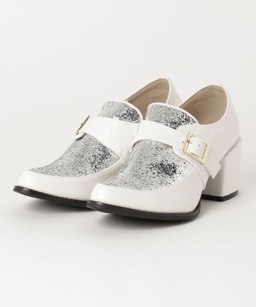 LibertyDoll（リバティードール）の「Liberty doll / ポインテッドトゥチャンキーヒールモンクストラップシューズ (5361)（その他シューズ・レディース・ホワイト系その他/ブラック×ホワイト・L/M/LL）」の7枚目の写真