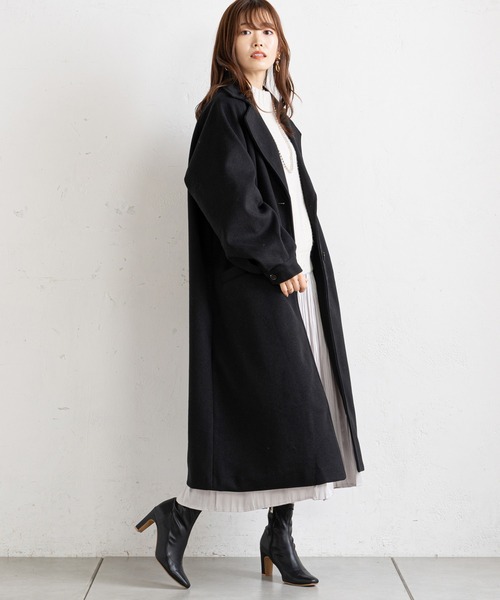 prose verse（プロズヴェール）の「ボリューム袖ラグランコート（チェスターコート・レディース・モカ/ブルー/ブラック/アイボリー・MEDIUM/LARGE）」の4枚目の写真