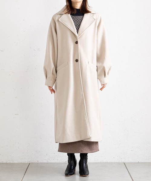 prose verse（プロズヴェール）の「ボリューム袖ラグランコート（チェスターコート・レディース・モカ/ブルー/ブラック/アイボリー・MEDIUM/LARGE）」の5枚目の写真