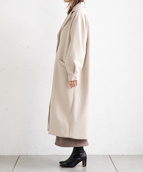 prose verse（プロズヴェール）の「ボリューム袖ラグランコート（チェスターコート・レディース・モカ/ブルー/ブラック/アイボリー・MEDIUM/LARGE）」の6枚目の写真