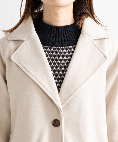 prose verse（プロズヴェール）の「ボリューム袖ラグランコート（チェスターコート・レディース・モカ/ブルー/ブラック/アイボリー・MEDIUM/LARGE）」の9枚目の写真