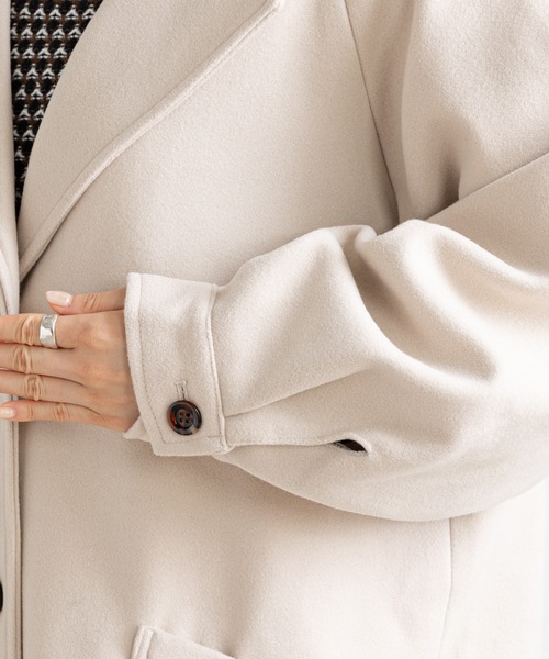 prose verse（プロズヴェール）の「ボリューム袖ラグランコート（チェスターコート・レディース・モカ/ブルー/ブラック/アイボリー・MEDIUM/LARGE）」の10枚目の写真