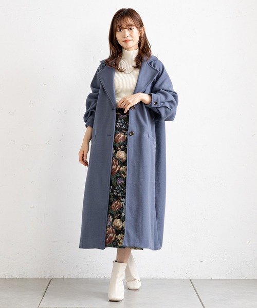 prose verse（プロズヴェール）の「ボリューム袖ラグランコート（チェスターコート・レディース・モカ/ブルー/ブラック/アイボリー・MEDIUM/LARGE）」の14枚目の写真