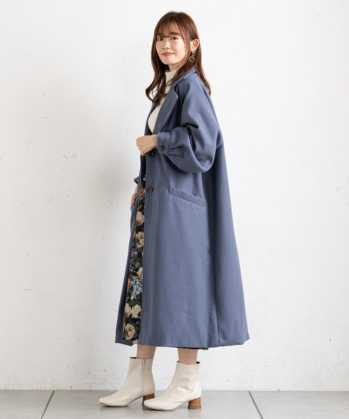 prose verse（プロズヴェール）の「ボリューム袖ラグランコート（チェスターコート・レディース・モカ/ブルー/ブラック/アイボリー・MEDIUM/LARGE）」の15枚目の写真